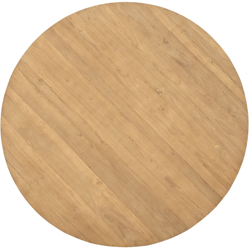 Eettafel Aska teak 150 cm rond naturel brushed