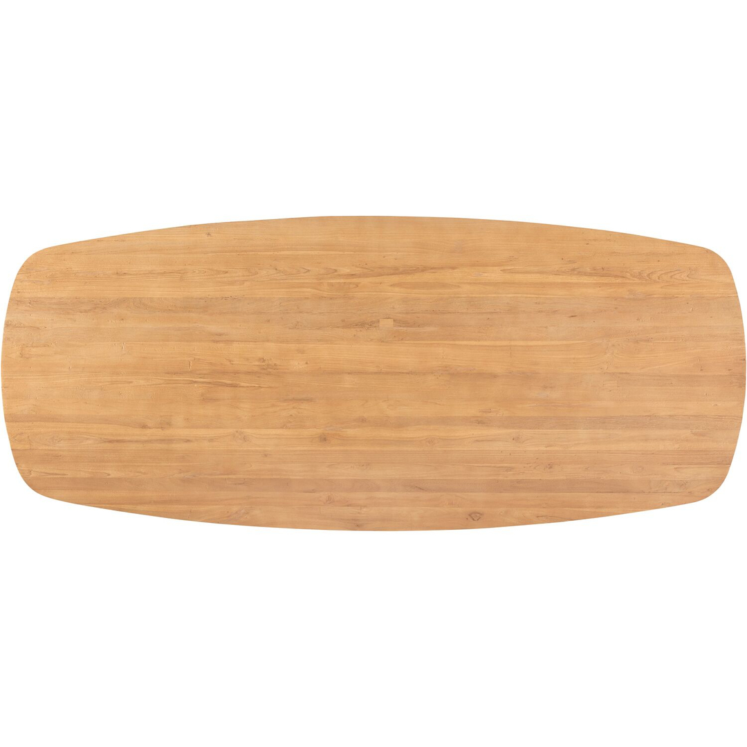 Eettafel Aska teak 220x100 cm Deens ovaal naturel brushed