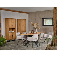 Eettafel Aska teak 260x110 cm Deens ovaal naturel brushed
