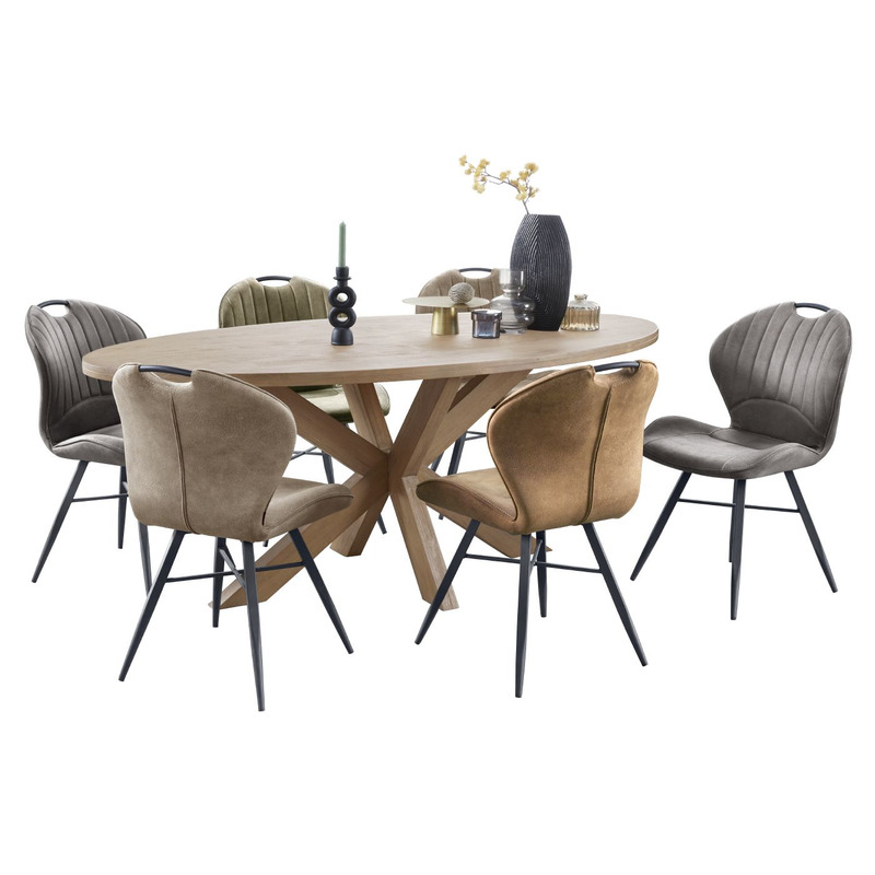 Eetkamerstoel Castione velvet cognac