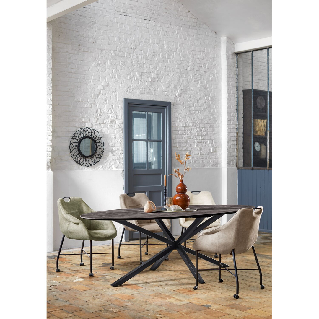 Eetkamerstoel Lucide microvezel beige