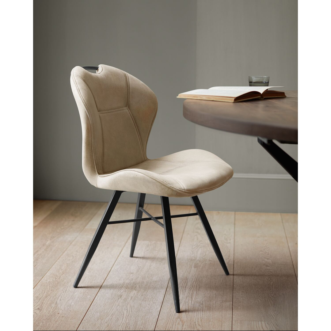 Eetkamerstoel Loana microvezel zandbeige