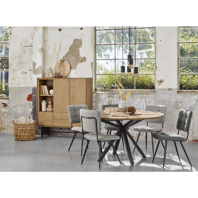 Eettafel Belvio rond 140 light oak fineer
