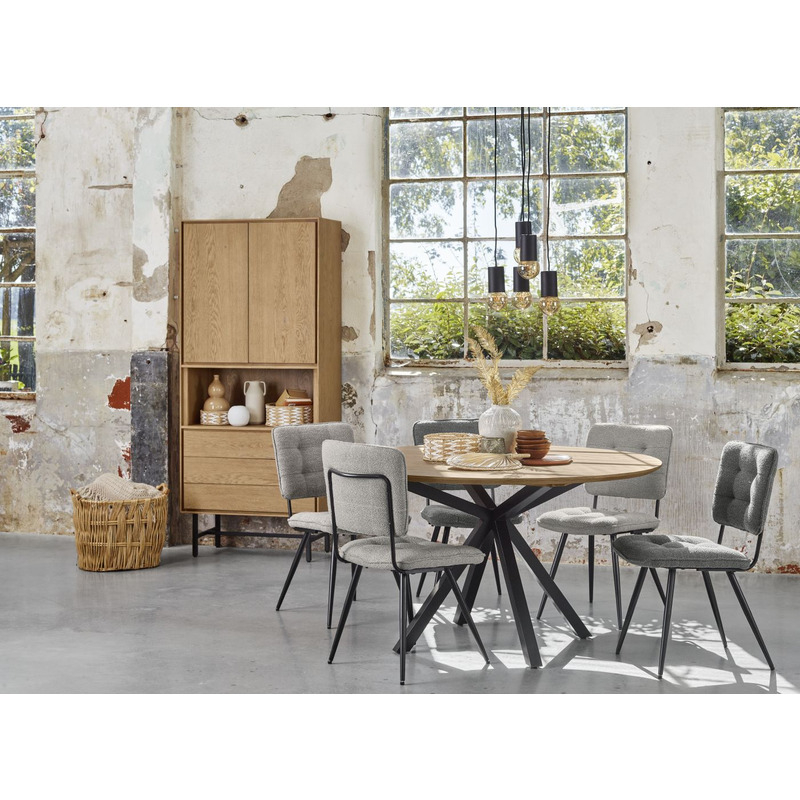 Eettafel Belvio rond 140 light oak fineer