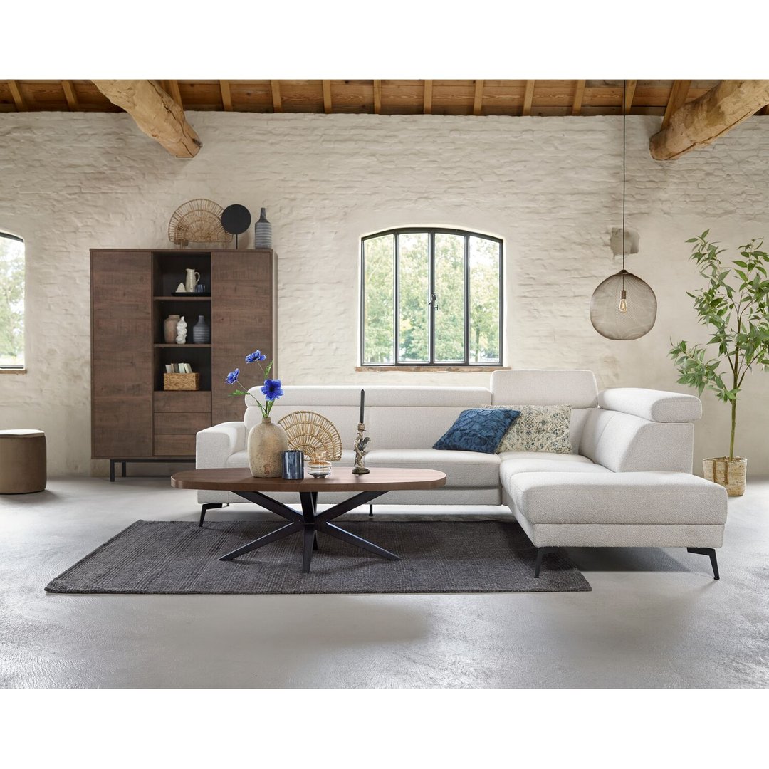 Hoekbank rechts Tusari beige premium comfort