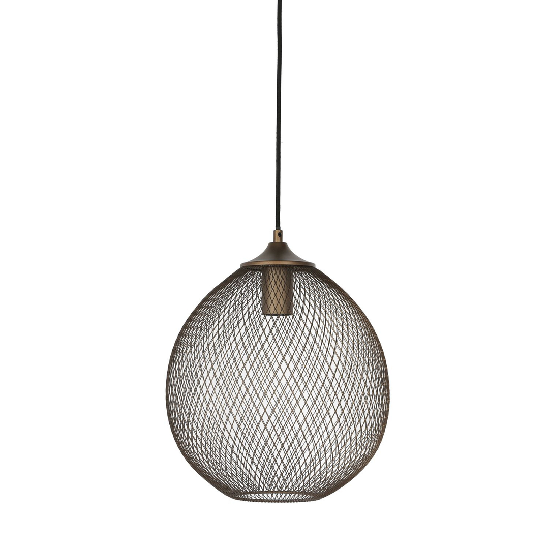 Hanglamp Maroggia bruin rond 30cm koper 1-lichts