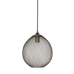 Hanglamp Maroggia bruin rond 30cm koper 1-lichts