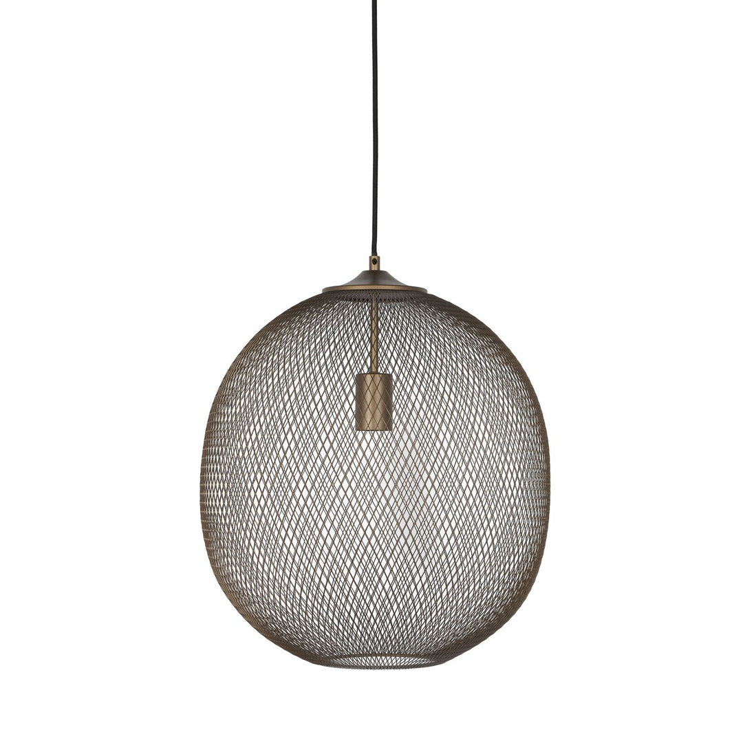 Hanglamp Maroggia bruin rond 40cm koper 1-lichts