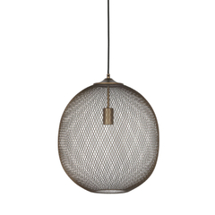 Hanglamp Maroggia bruin rond 40cm koper 1-lichts