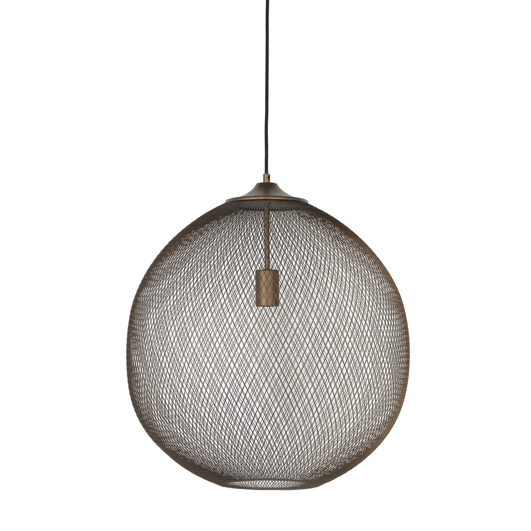 Hanglamp Maroggia bruin rond 50cm koper 1-lichts