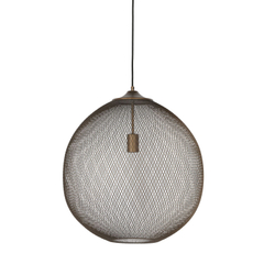 Hanglamp Maroggia bruin rond 50cm koper 1-lichts