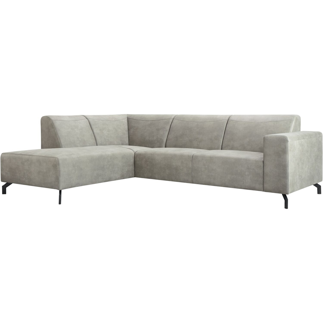 Hoekbank links Solvay microleder grijs basic comfort