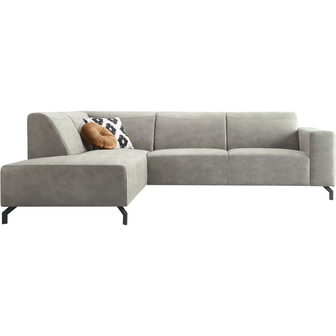 Hoekbank links Solvay microleder grijs basic comfort