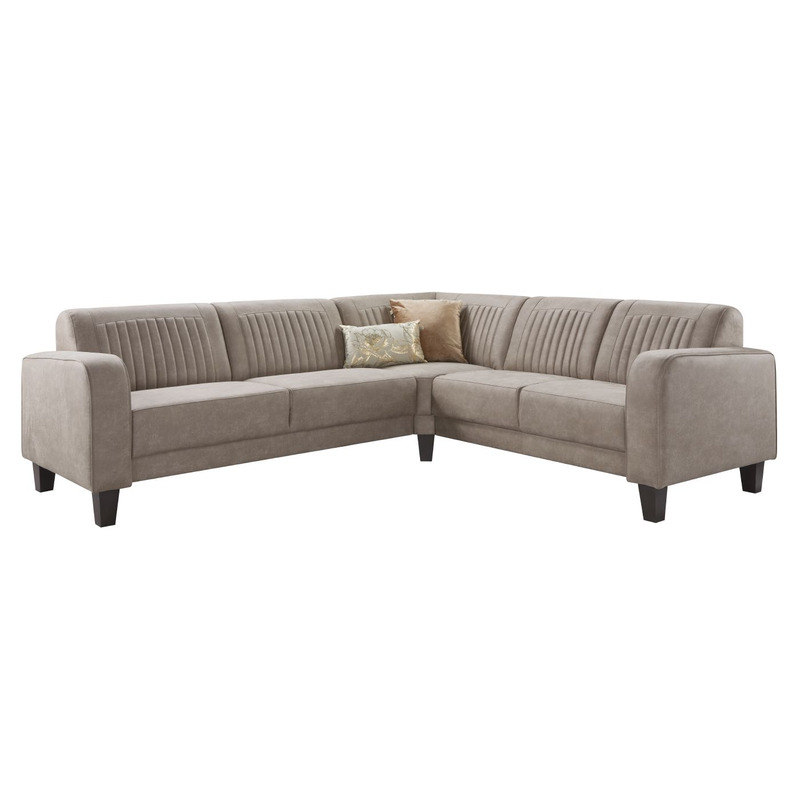 Hoekbank rechts Mills microleder taupe excellent comfort