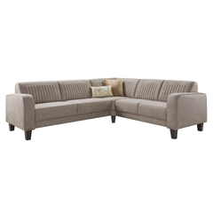 Hoekbank rechts Mills microleder taupe excellent comfort