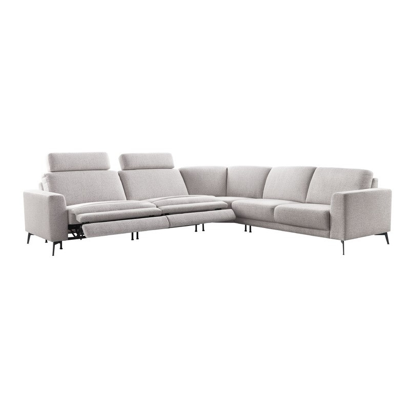 Hoekbank rechts Moscato lichtgrijs relaxfunctie exelent comfort