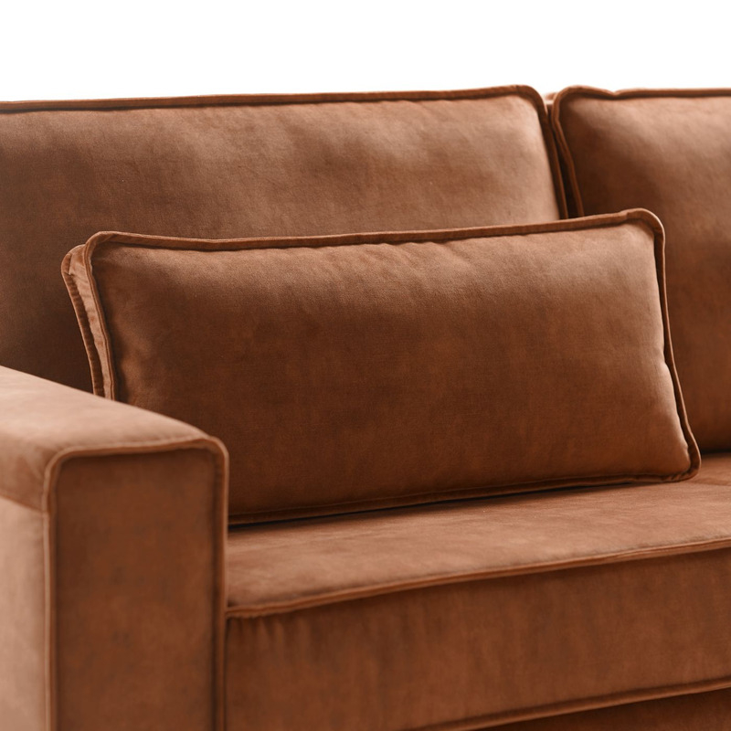 Hoekbank rechts Pomonte velvet bruin basic comfort