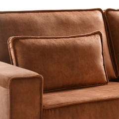 Hoekbank rechts Pomonte velvet bruin basic comfort