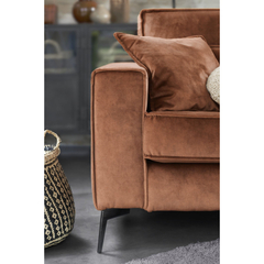 Hoekbank rechts Pomonte velvet bruin basic comfort