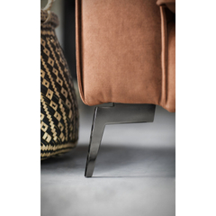Hoekbank rechts Pomonte velvet bruin basic comfort
