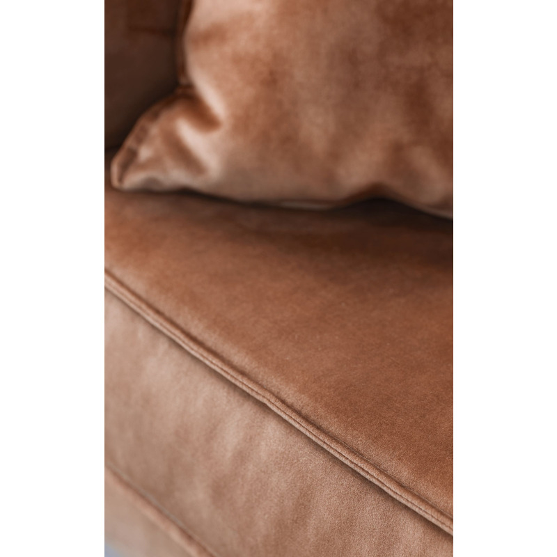 Hoekbank rechts Pomonte velvet bruin basic comfort