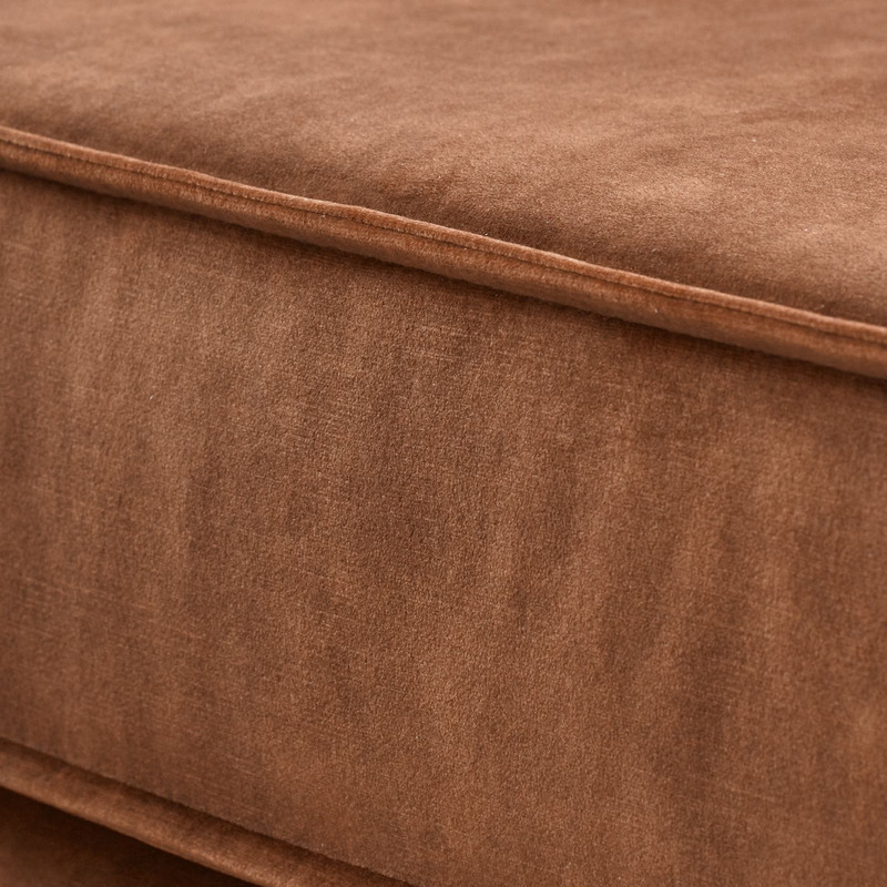 Hoekbank links Pomonte velvet bruin premium comfort