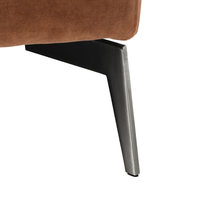 Hoekbank links Pomonte velvet bruin premium comfort