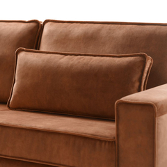 Hoekbank links Pomonte velvet bruin basic comfort