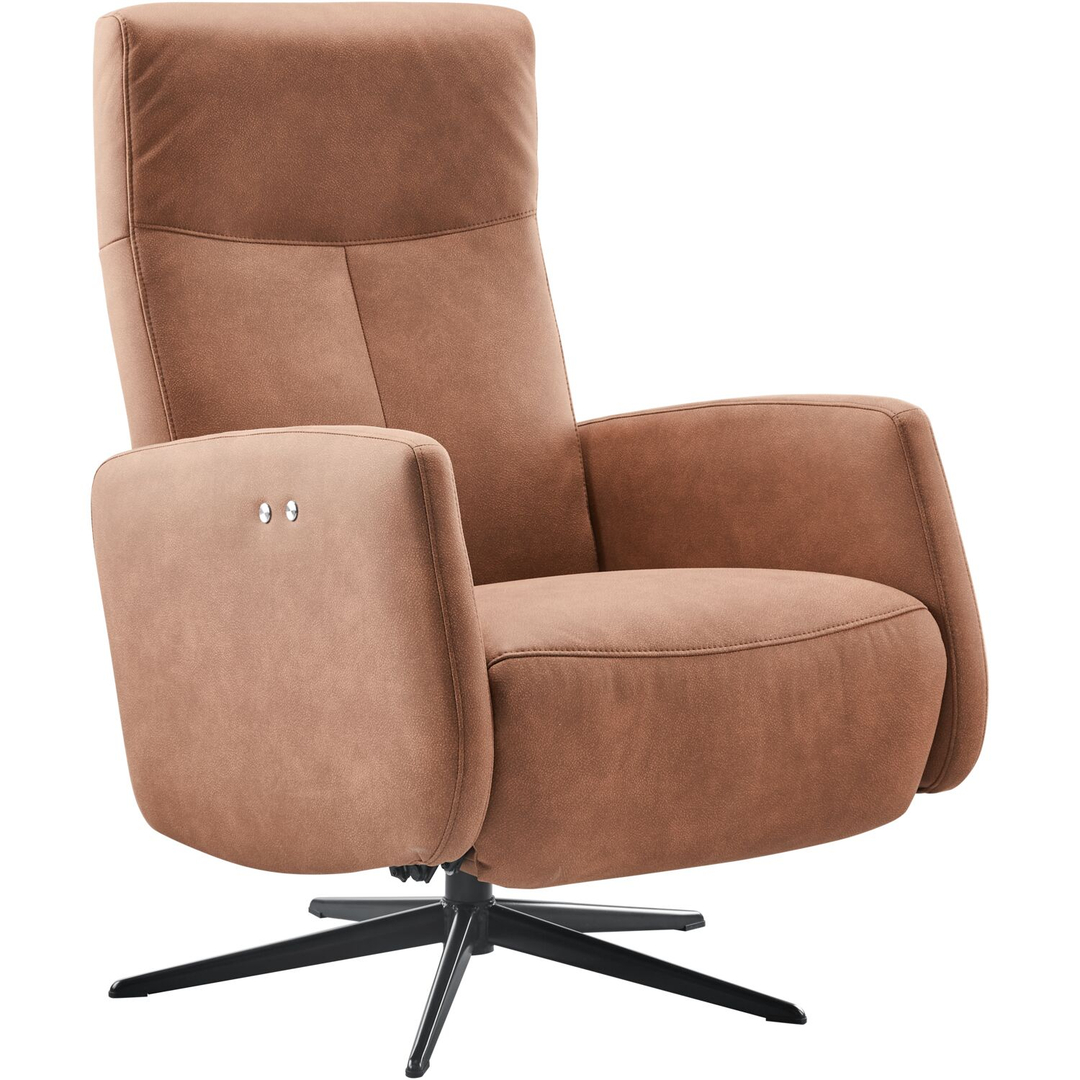 Relaxfauteuil Perfini elektrisch verstelbare rug en voetensteun camel