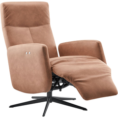 Relaxfauteuil Perfini elektrisch verstelbare rug en voetensteun camel