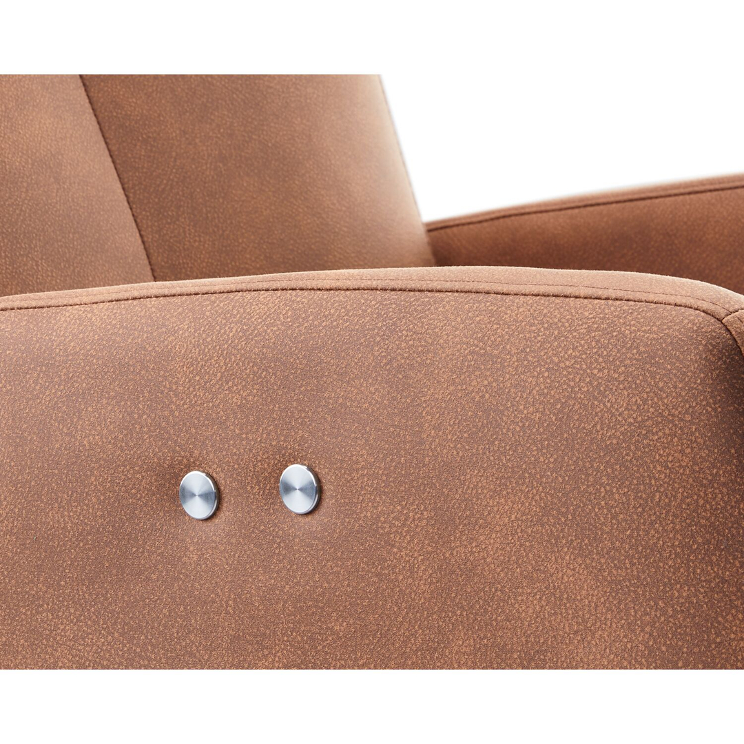 Relaxfauteuil Perfini elektrisch verstelbare rug en voetensteun camel