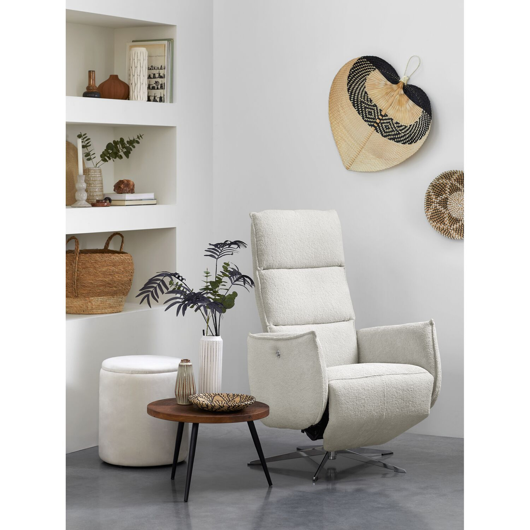 Relaxfauteuil Moio verstelbare rug en voetensteun M lichtgrijs