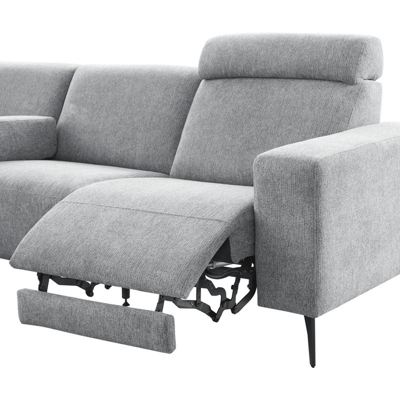 Hoekbank rechts Puento gerecycled polyether HR-zitting grijs