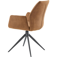 Eetkamerstoel Faido microvezel cognac poot zwart