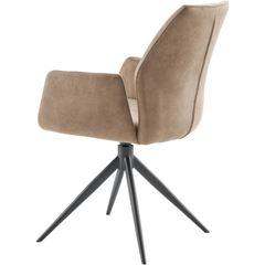 Eetkamerstoel Faido microvezel taupe poot zwart