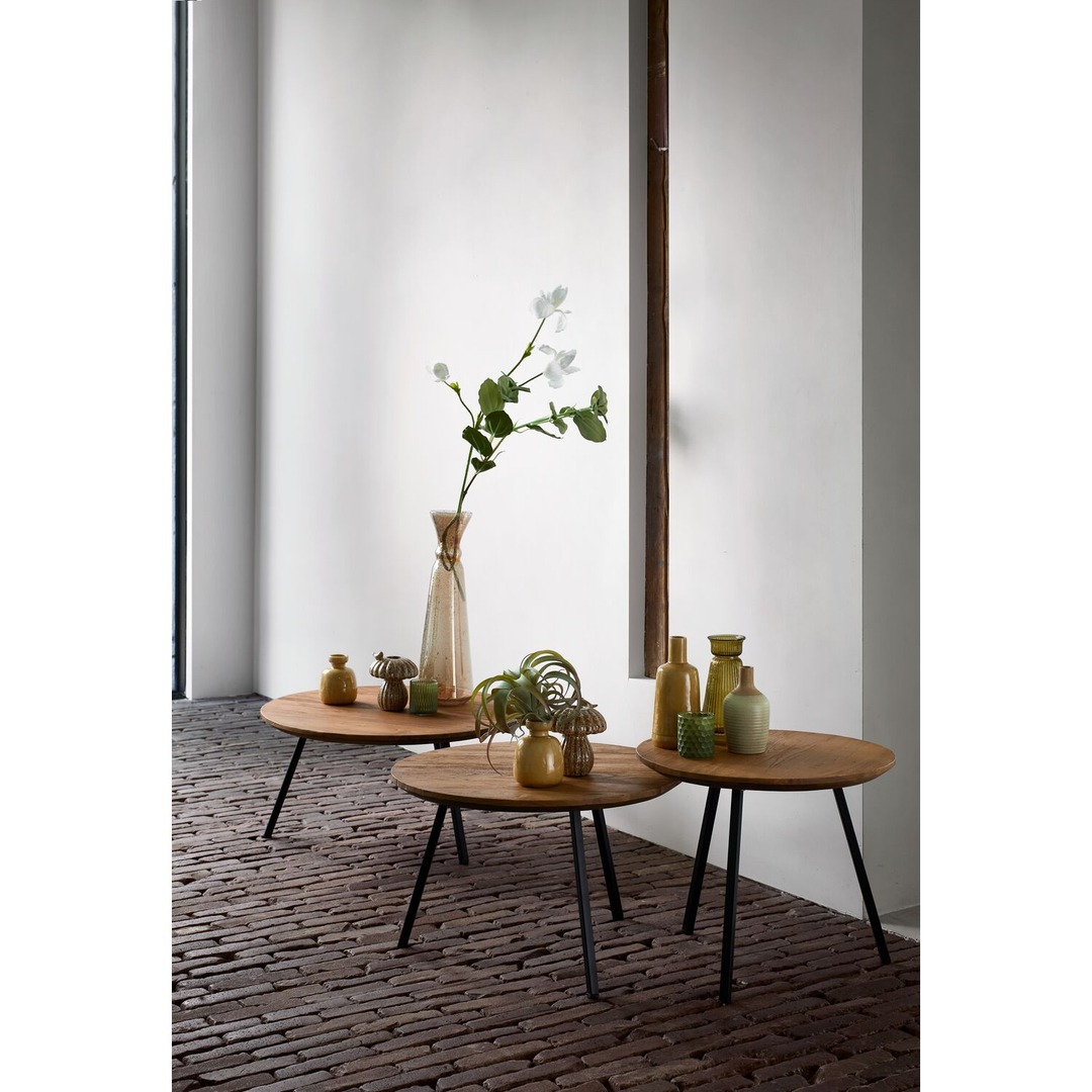 Salontafel Romaro teakhout 75 cm rond mix rough