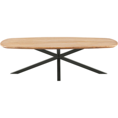 Salontafel Romaro teakhout 140x70 cm Deens ovaal mix rough