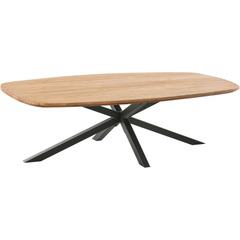 Salontafel Romaro teakhout 140x70 cm Deens ovaal mix rough