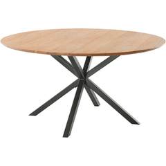Eettafel Romaro teakhout 130 cm rond mix rough