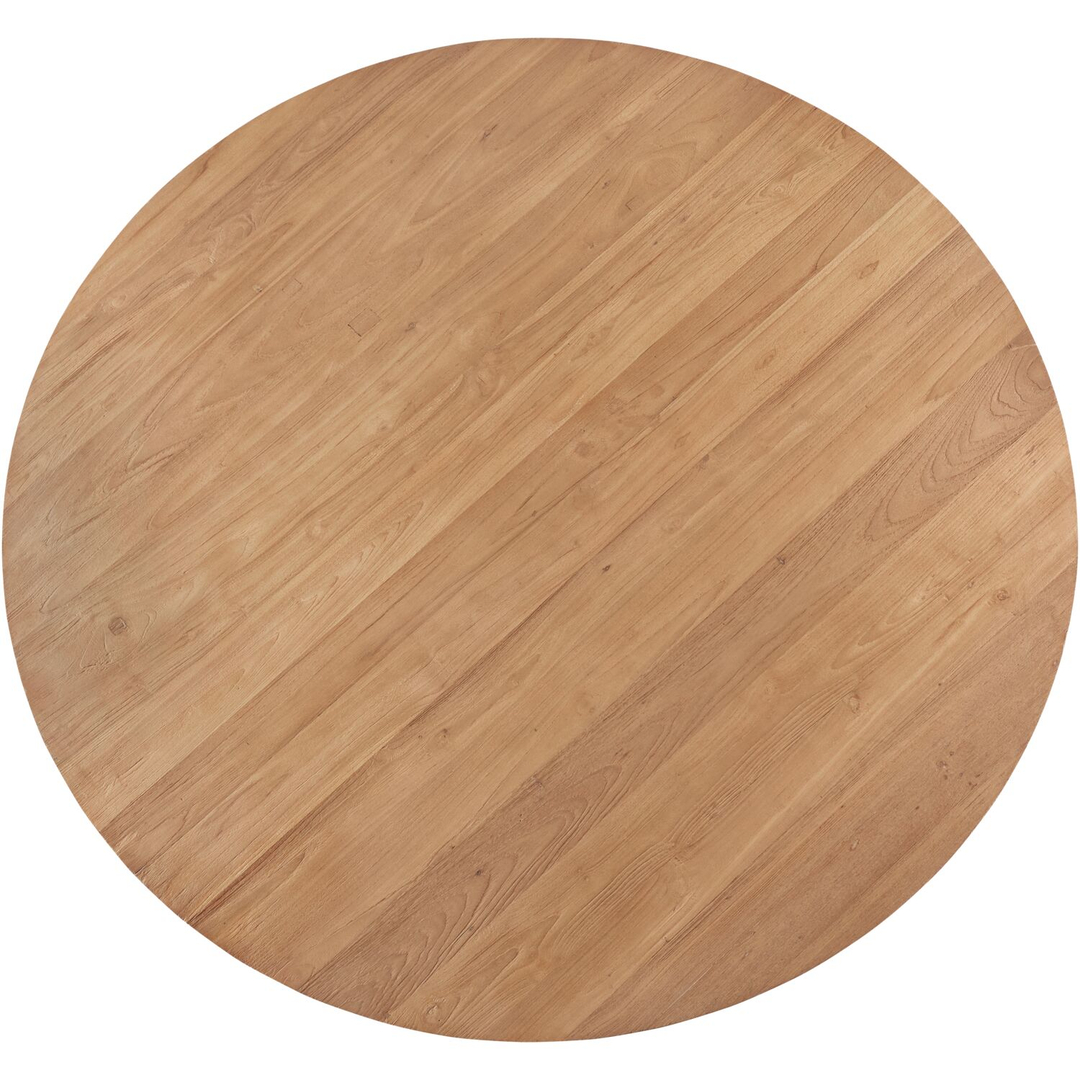 Eettafel Romaro teakhout 130 cm rond mix rough
