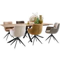 Eettafel Romaro teakhout 240x100 cm rechthoekig mix rough