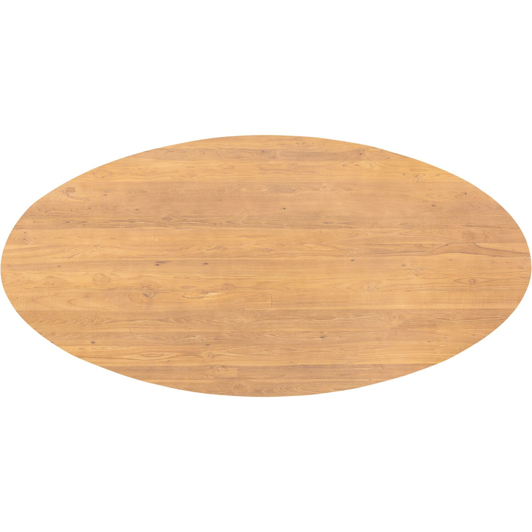Eettafel Aska teak 200x100 cm ovaal naturel brushed