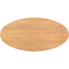 Eettafel Aska teak 200x100 cm ovaal naturel brushed