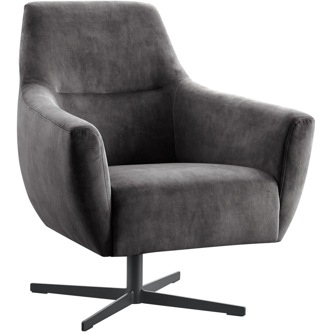 Draaifauteuil Gudo velvet antraciet