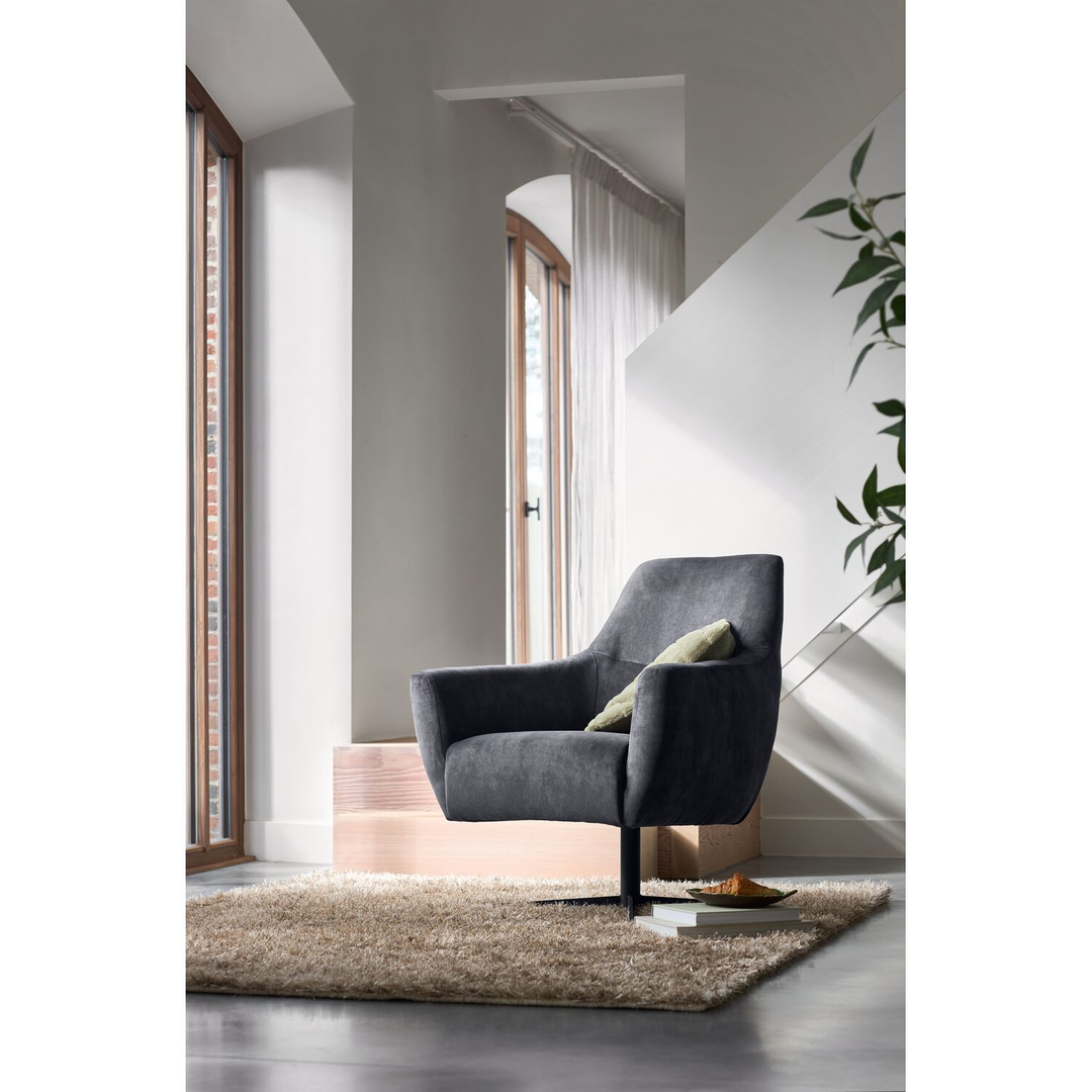 Draaifauteuil Gudo velvet antraciet