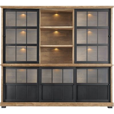 Vitrinekast Ladonia 210x233x50 cm 5 glazen schuifdeuren