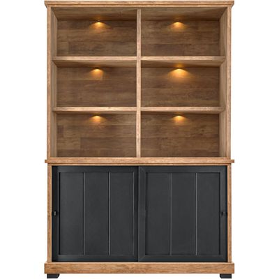 Boekenkast Ladonia 210x143x50 cm 2 schuifdeuren