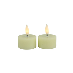 Theelicht Benevento LED creme 4 cm rond set van 2