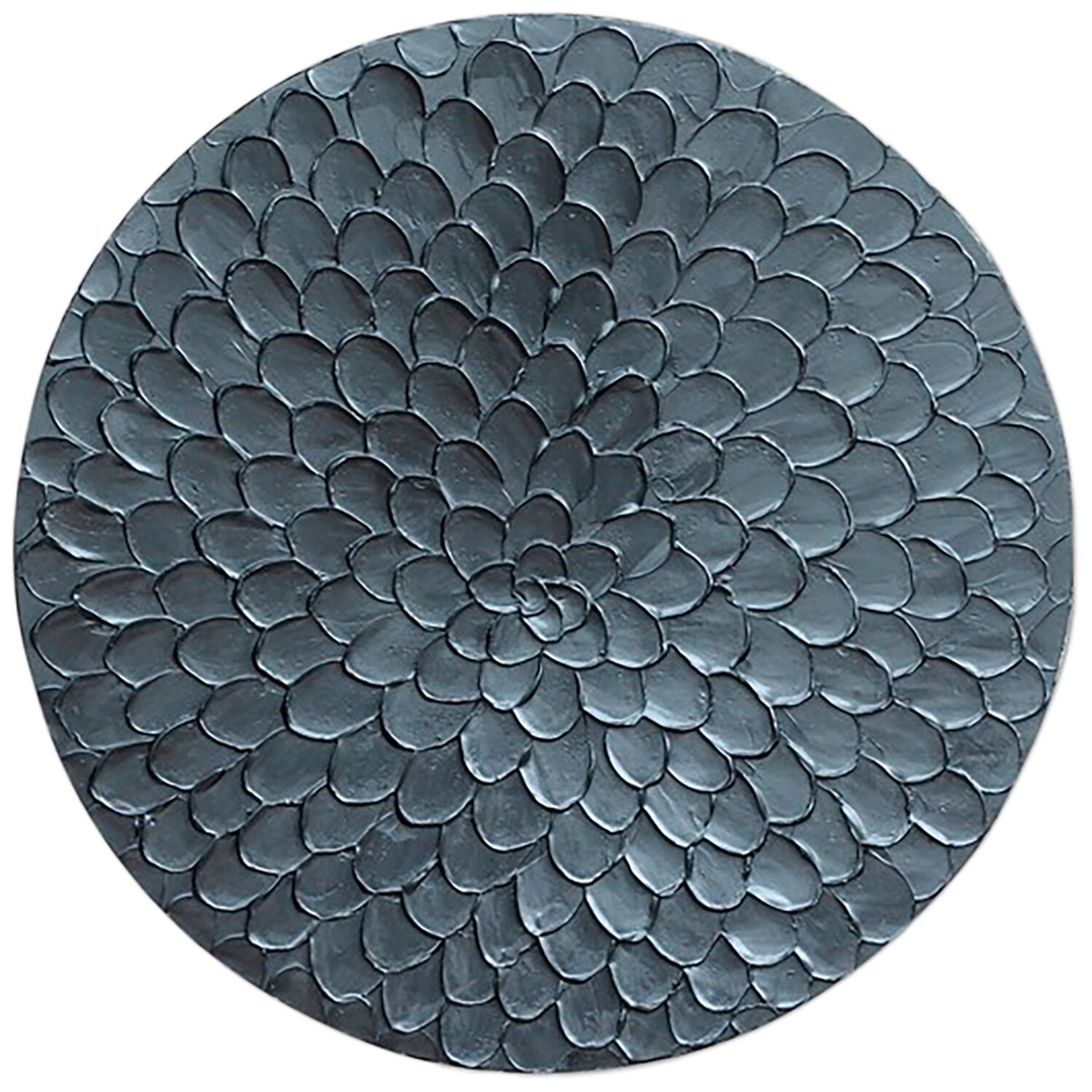 Wandornament Pictura 80 cm rond zilver