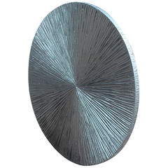 Wandornament Pictura 60 cm rond gestreept zilver